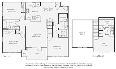 A floorplan of an apartment home